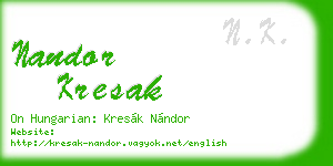nandor kresak business card
