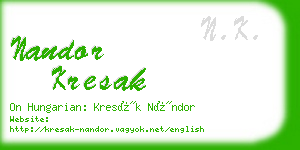 nandor kresak business card